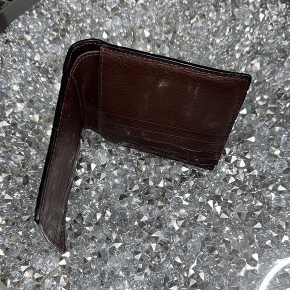 Coach men’s wallet Rich Brown Embossed Leather Card Holder EUC - Picture 6 of 11